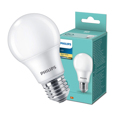 Żarówka LED E27 A60 8W = 60W 806lm 2700K Ciepła Mleczny PHILIPS