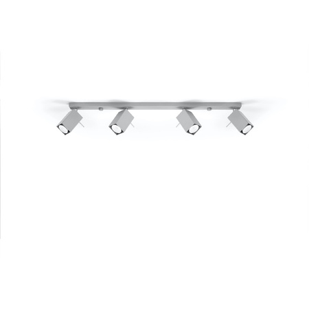 Lampa Sufitowa Oprawa Natynkowa 4x GU10 SPOT TUBA Reflektor Ruchoma Minimalistyczna Kwadratowa Szara Nowoczesna Merida Sollux