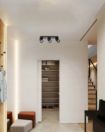 Lampa Sufitowa Ścienna TIMO Kinkiet Reflektor Oprawa Halogenowa Ruchoma 3xGU10 Czarny LVT