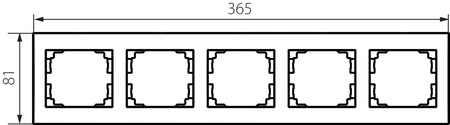 Ramka Pięciokrotna Pozioma Natynkowa do Gniazdka Grafitowa LOGI Kanlux