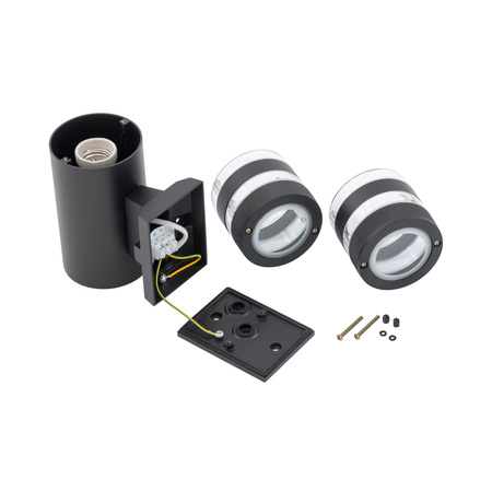 Lampa Ogrodowa Zewnętrzna Kinkiet Elewacyjny Oprawa Natynkowa E27 Czarna Wodoodporna IP54 Nowoczesna SIERRA 4422 Nowodvorski