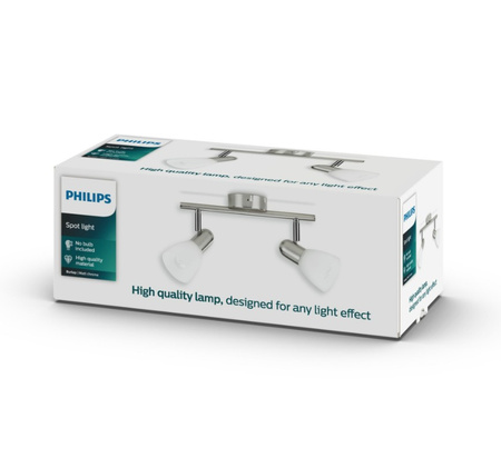 Lampa Sufitowa Reflektor 2x E14 nikiel Burlap Philips