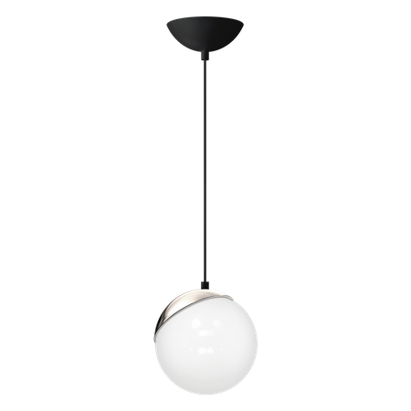 Lampa wisząca SFERA 1xE27 60W Biała Kula Chromowane Detale MLP4673 Milagro Metal + Szkło