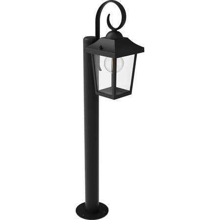 Lampa Ogrodowa Stojąca Zewnętrzna LED E27 SŁUPEK 75cm LATARNIA IP44 Czarna Buzzard Philips