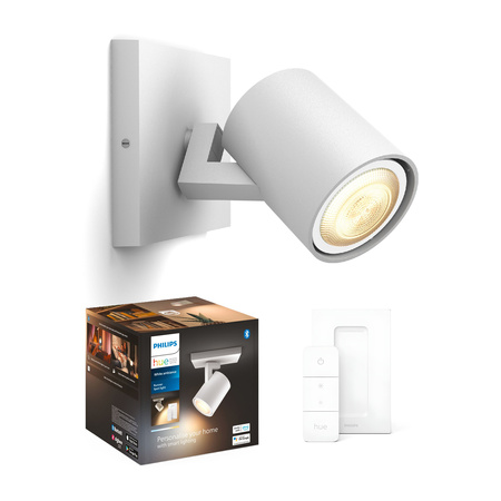 Lampa punktowa Kinkiet LED Spot Runner Biały 5W CCT PHILIPS HUE Bluetooth Zigbee + Przełącznik Dimmer Switch