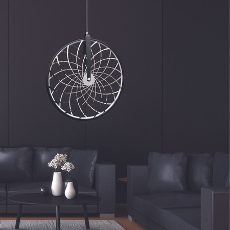 Sufitowa lampa wisząca, LED BICYKL 16W 3000K czarny+chrom