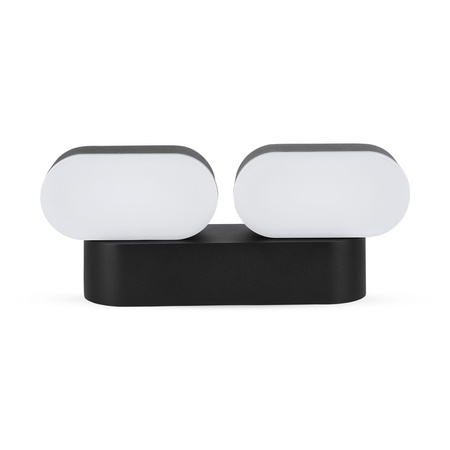 Kinkiet ścienny LED 12W 3000K IP65 Obrotowy 350° Podwójny Czarny VT-814 V-TAC