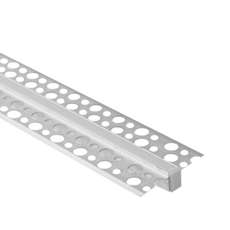 Profil Aluminiowy LED do Płyt GK Gipsowych REGIPS Wpuszczany Podtynkowy Anodowany 2m z Kloszem Mlecznym do Taśm LED + Zaślepki seria GPW Ecolight