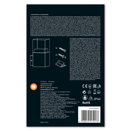 Lampa Ogrodowa Zewnętrzna Kinkiet Elewacyjny LED 4.5W 400lm 3000K IP44 Srebrny Endura Ledvance