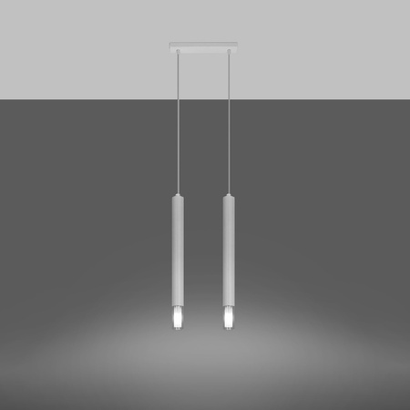 Lampa Sufitowa Oprawa Natynkowa SPOT TUBA 2x G9 Wisząca Zwis Tubularna Biała Nowoczesna Wezyr Sollux
