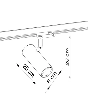 Reflektor szynowy 3 – fazowy DIREZIONE biały GU10 3000K 7W 510lm