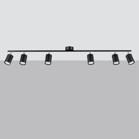 Lampa Sufitowa Listwa Oświetleniowa 6x GU10 Nieregularna Czarna Nowoczesna Lemmi Sollux