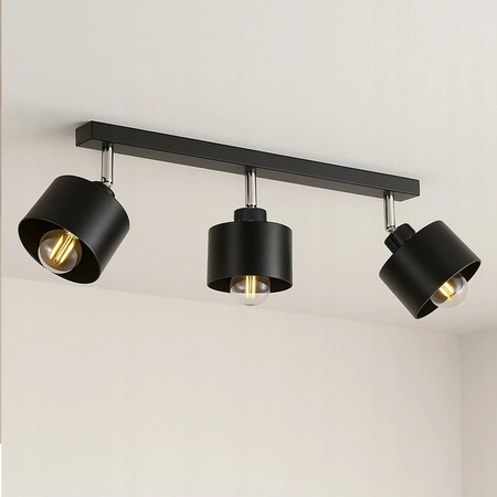 Lampa Sufitowa Spot Tuba Reflektor Oprawa Halogenowa 3x E27 Ruchomy Czarny Elza Masterled