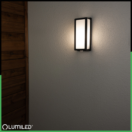 Lampa Ogrodowa Kinkiet Elewacyjny E27 Prostokątny Czujnik Ruchu DOMLO LUMILED