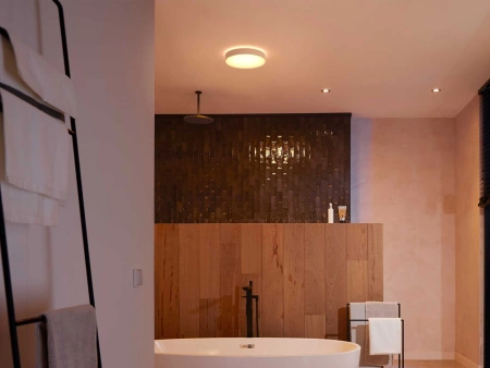 Plafon LED Lampa Sufitowa Natynkowa 19.2W 2450lm IP44 White Ambiance TW Biała 38cm Inteligentna SMART Zigbee Bluetooth Devere Philips HUE