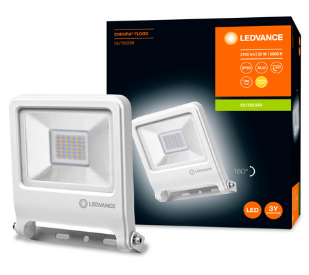 Naświetlacz LED Reflektor Zewnętrzny Lampa 30W 2700lm 3000K IP65 Biały Endura Ledvance