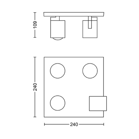 Lampa Sufitowa Reflektor Natynkowy 4x GU10 Czarna Runner Philips