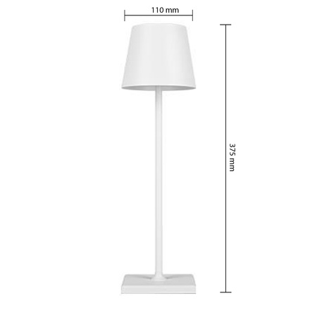 Lampka Biurkowa Stołowa LED 3W 200lm 4000K Neutralna Akumulatorowa Szkolna Nocna Ściemnialna Włącznik On/Off Biała Solio Masterled