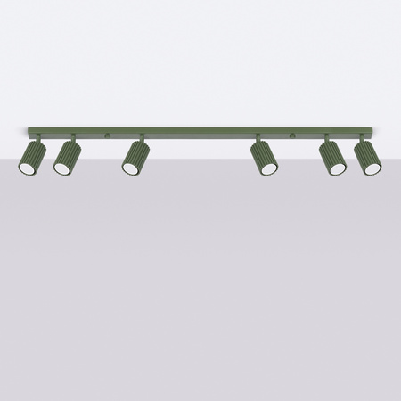 Lampa Sufitowa Reflektor Tuba Spot 6x GU10 Oliwkowa Karbon Deep Space SL.1623 Sollux