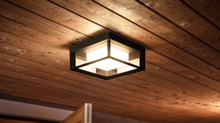 Kinkiet Ogrodowy LED Lampa Zewnętrzna Elewacyjna 15.2W 1140lm IP44 White and Color Ambiance RGB + TW Czarna Inteligentna SMART Zigbee Bluetooth Econic Philips HUE