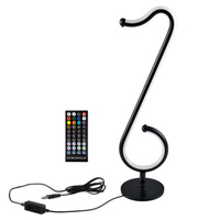 Lampka Biurkowa LED Stołowa Dekoracyjna 15W Czarna Ściemnialna Nutka Sanico Goldlux