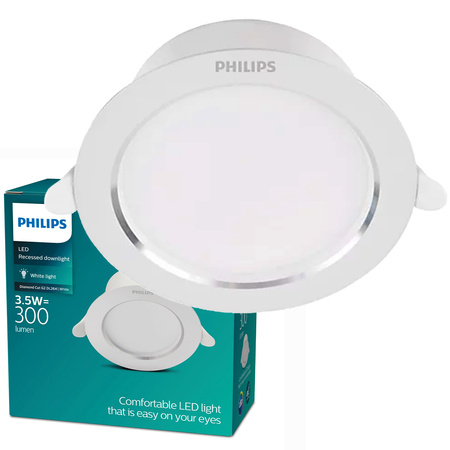 Oprawa Podtynkowa LED 3.5W 300lm 3000K Biała Diamond Cut Philips