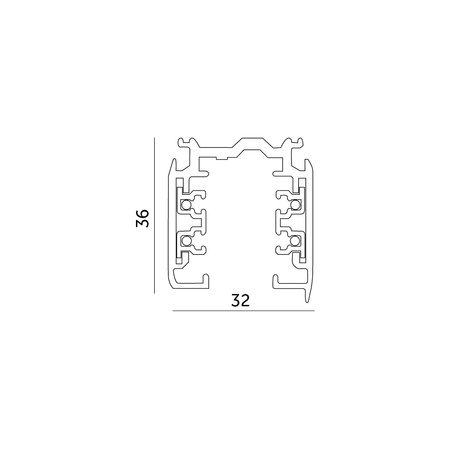 Szynoprzewód Szyna Oświetleniowa 3-Obwodowa 1m Czarny Kobi