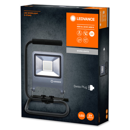 Naświetlacz Reflektor LED Lampa Akumulatorowy Przenośny Roboczy 50W 4500lm 4000K IP65 Grafitowy Worklight Ledvance