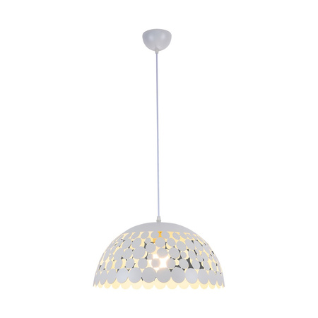 Lampa wisząca LISA 1xE27 40 cm Biała Elegancka ML6137 Milagro Metal