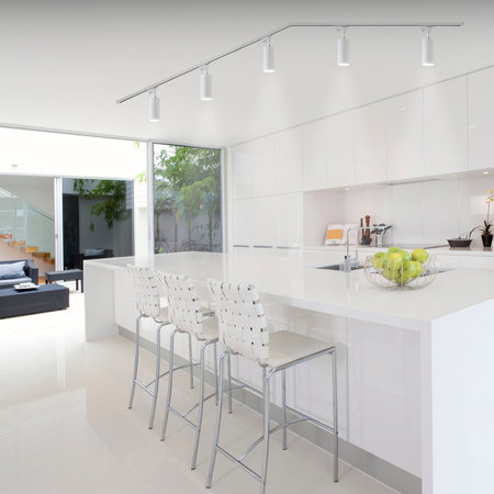 Zestaw Szyna Oświetleniowa Szynoprzewód 1 m + 2x Reflektor Szynowy RITI GU10 Biały LUMILED