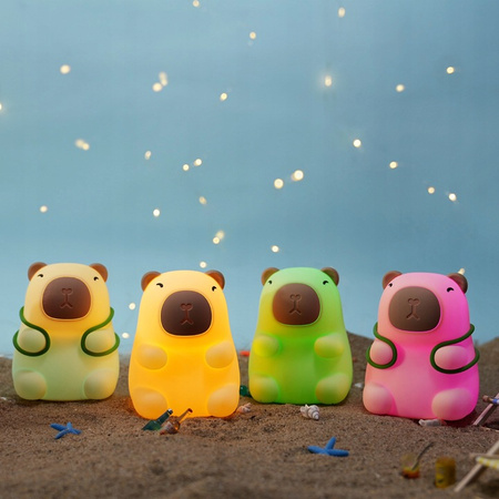 Lampka Nocna Dekoracyjna Kapibara Dziecięca LED 2.5W 18lm 3000K Ciepła RGB 360° Brązowa Masterled