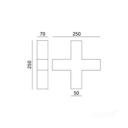 Łącznik X do LED Koline K2 15W 1500lm CCT Czarny Kobi