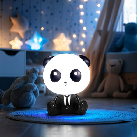 Lampka Dekoracyjna LED 2.5W 59lm Biała Czarna Ściemnialna Panda Sanico Goldlux