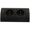 Gniazdo Podwójne Meblowe Elektryczne Narożne Natynkowe Listwa Podszafkowe Czarne ORNO