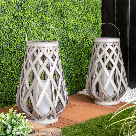 Lampa Ogrodowa LED Latarenka Solarna Wisząca Lampion 45cm IP44 Szara