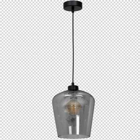 Lampa wisząca SANTIAGO 1xE27 Klosz Przydymione Szkło MLP6606 Metal + Szkło