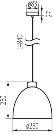 Lampa wisząca sufitowa OGIVA E27 szara 113cm Kanlux