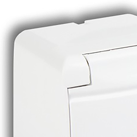 Gniazdko Potrójne Elektryczne Hermetyczne Ścienne Natynkowe z Bolcem IP54 KARLIK Białe