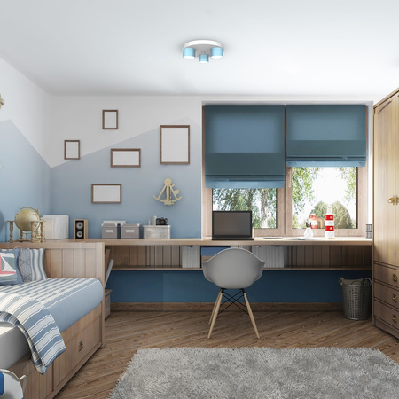 Lampa Sufitowa DIXIE Niebieska Biała 3xGX53 Milagro