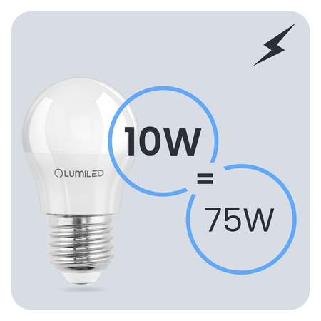 6x Żarówka LED E27 Kulka P45 10W = 75W 1100lm 4000K Neutralna 180° LUMILED