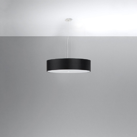 Lampa Sufitowa Wisząca Zwis 5x E27 Żyrandol Geometryczna Czarna Minimalistyczna Skala Sollux