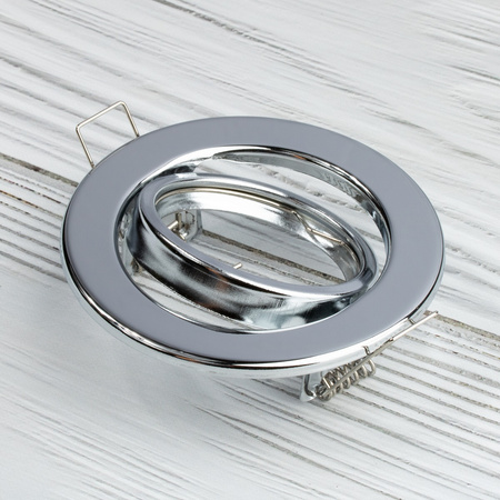 Oprawa HALOGENOWA Podtynkowa Ruchoma Okrągła Chrom Blacha GU10 MR16