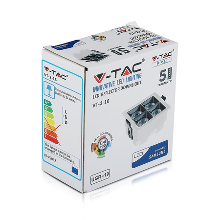 Oprawa LED Podtynkowa Spot 16W 2700K SMD SAMSUNG CHIP Kwadratowa VT-2-16 V-TAC
