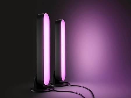 Lampka Biurkowa Podłużna LED 6.7W 500lm IP20 White and Color Ambiance RGB + TW Czarna 25cm Inteligentna SMART Zigbee Bluetooth Play Rozszerzenie Philips HUE