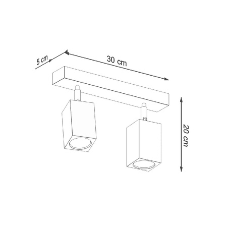 Lampa Sufitowa Oprawa Natynkowa SPOT TUBA Reflektor 2x GU10 Ruchoma Kwadratowa Brązowa Skandynawska Keke Sollux