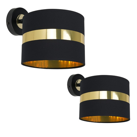 Lampa Ścienna Kinkiet PALMIRA Czarna Złota 1xE27 60W Milagro