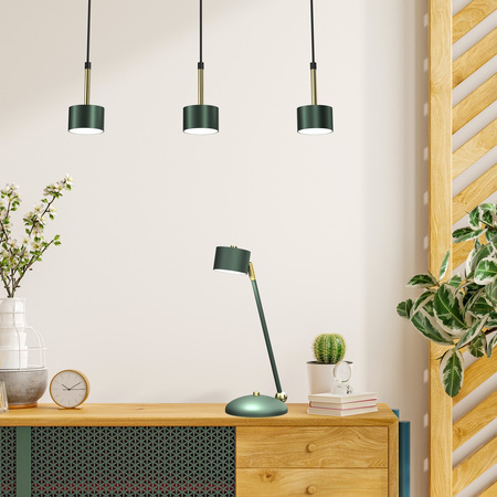 Lampka Biurkowa Stołowa LED ARENA Zielona Złota 1xGX53 Milagro