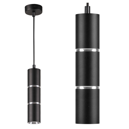 Lampa Sufitowa Wisząca Zwis GU10 CzarnaSrebrna BAMBOO Sanico Goldlux