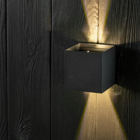 Lampa Ogrodowa LED Kinkiet Elewacyjny G9 Oprawa Zewnętrzna Czarna Góra/Dół z Regulowanym Kątem Świecenia Kira