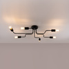 Lampa Sufitowa Oprawa Natynkowa Wisząca Zwis 6x E27 Żyrandol Nieregularna Czarna Industrialna Vector Sollux